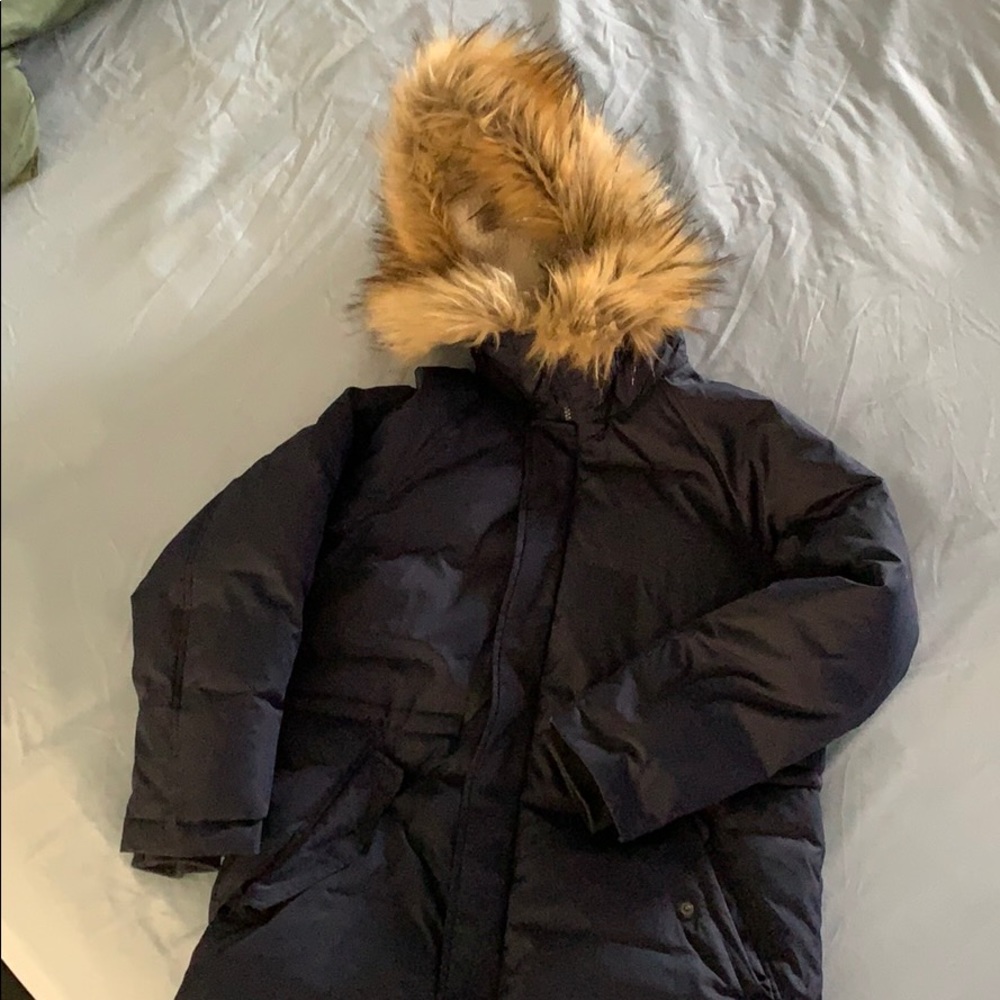 Boy’s Navy Blue Parka w/fur hood